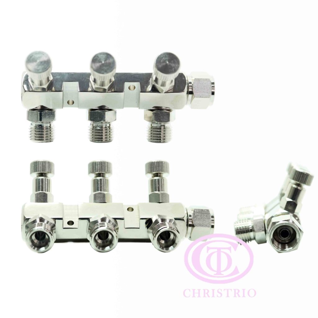 Airbrush manifold 3 way