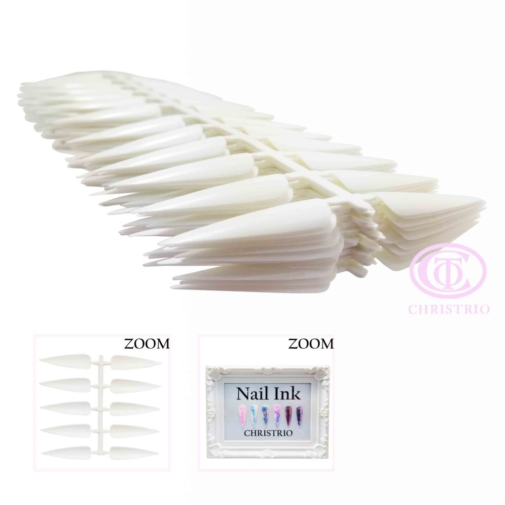 CTO Nail Art tip long 1size White 1pack/10pcs – Vzorníky na nehty