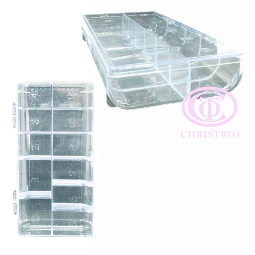 Plastic Tip box without numbers – box na nehtové tipy (Clear)