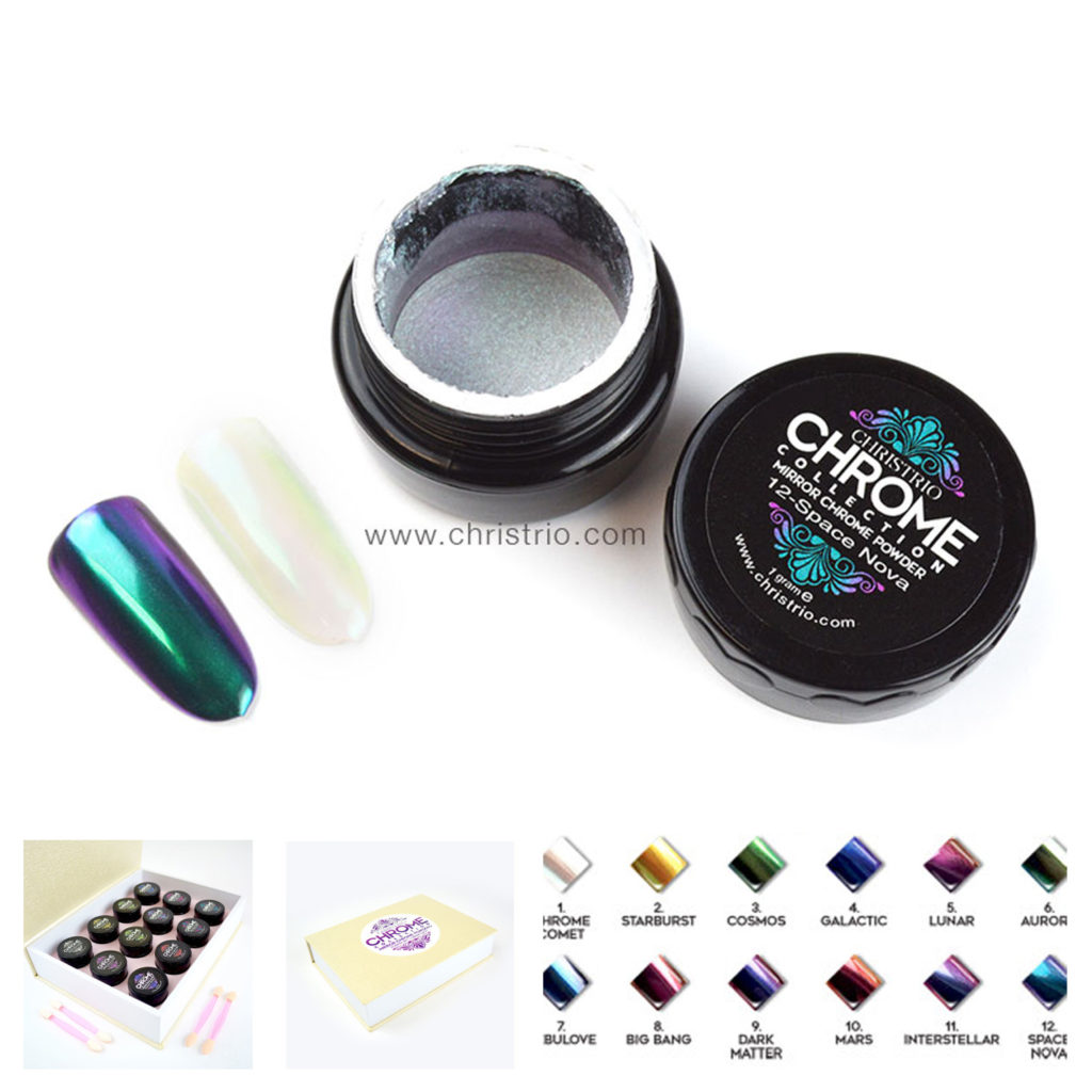 CHRISTRIO CHROME colours pack 12pcs – Zdobení na nehty