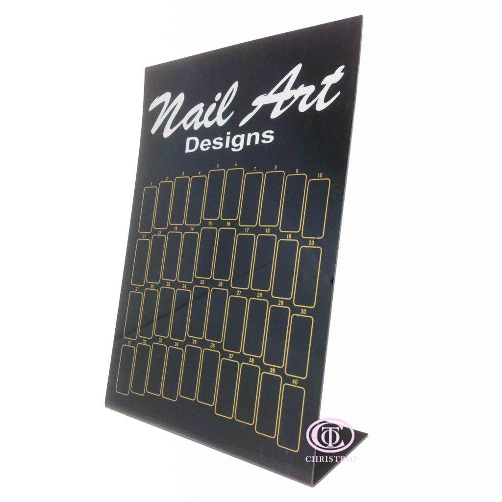 Nail Art Designs display S black –  Vzorník na nehty