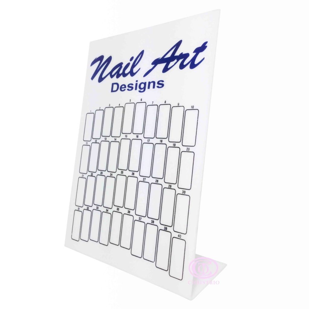 Nail Art Designs display S white –  Vzorník na nehty